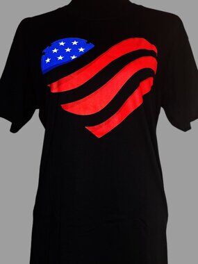 Custom Direct to Garment Visual Bliss Co Patriotic Heart Graphic T-Shirt